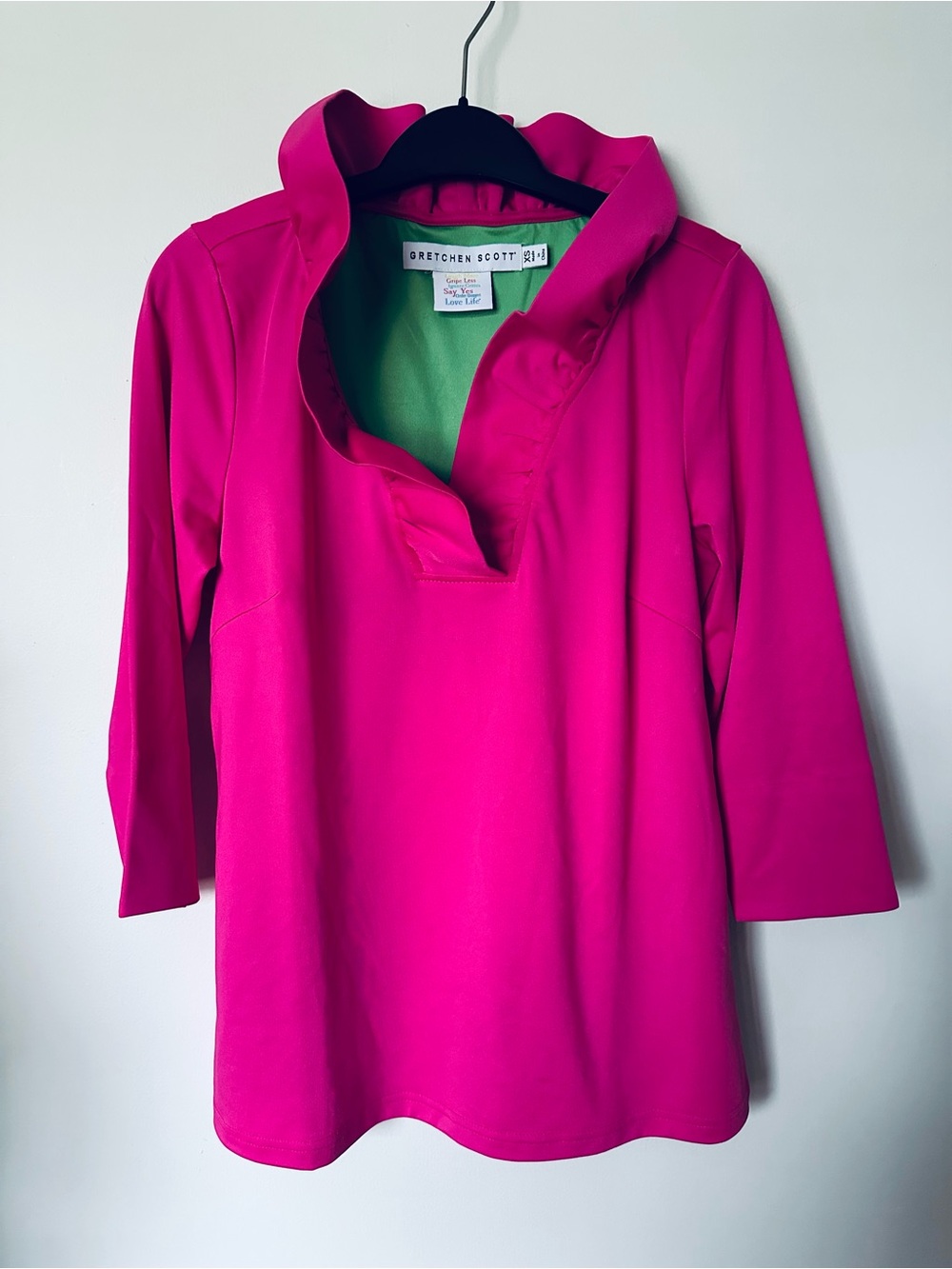 Gretchen Scott Designs Vibrant Fuchsia Ruffle-Neck Tunic